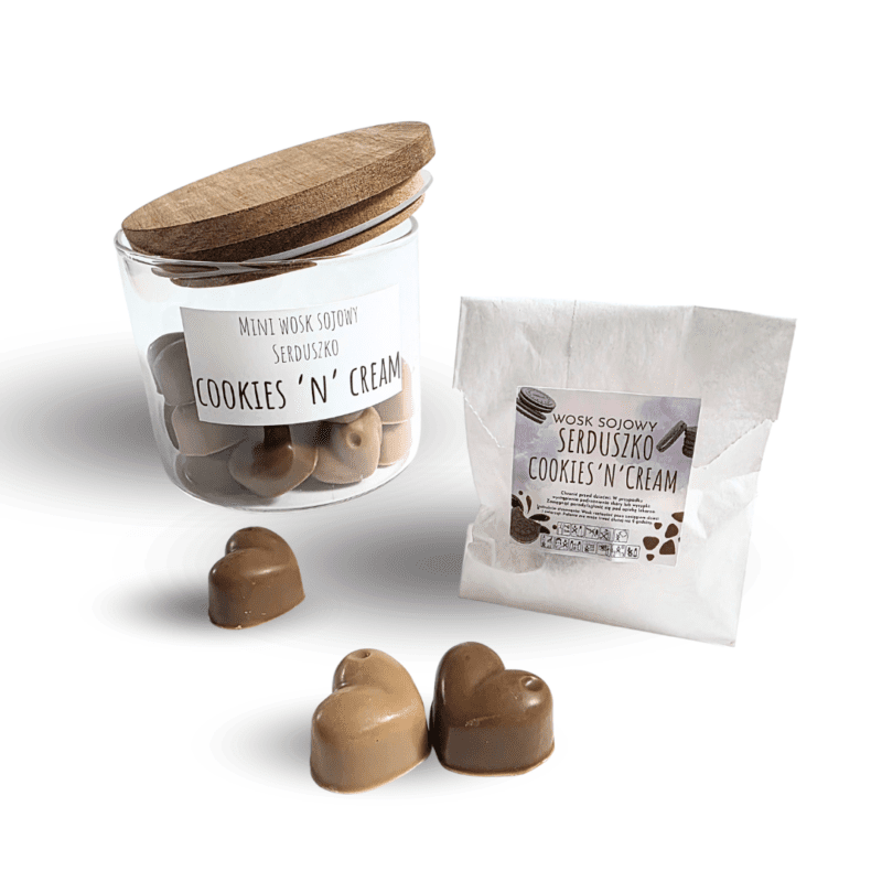 Mini wosk sojowy Serduszko Cookies'n'Cream 1szt - 6g
