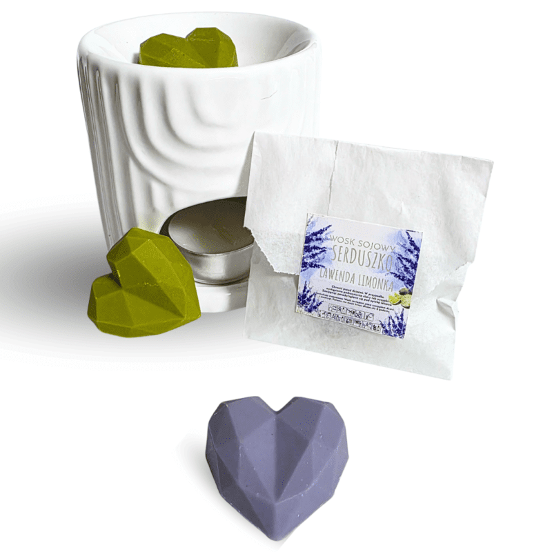 Mini wosk sojowy Serduszko Lawenda Limonka 1szt/3szt x 9g