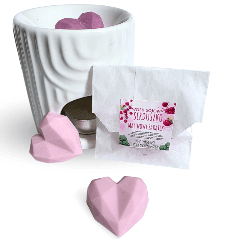 Mini wosk sojowy Serduszko Malinowy Zakątek 1szt/3szt x 9g