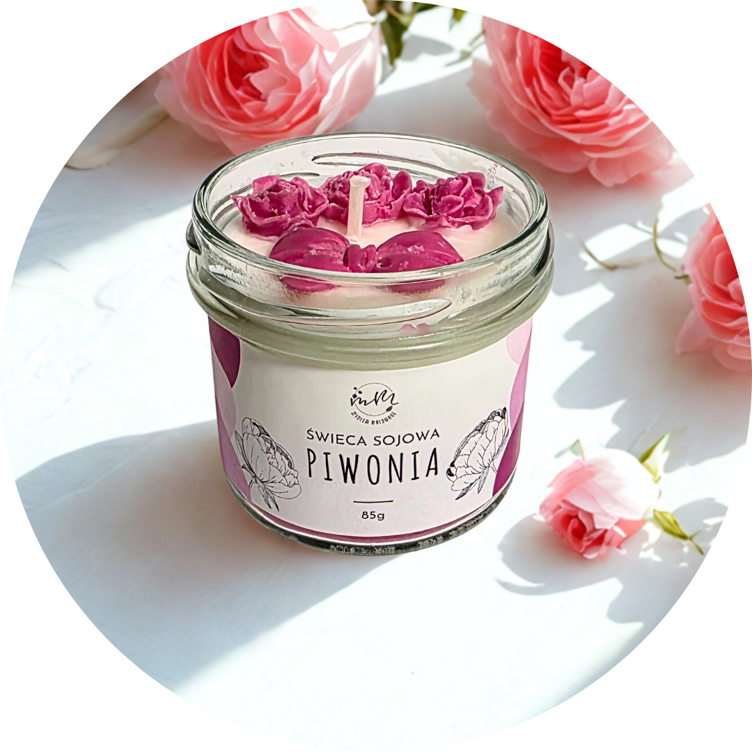NOWA ODSŁONA! Świeca sojowa Piwonia - 3 warianty