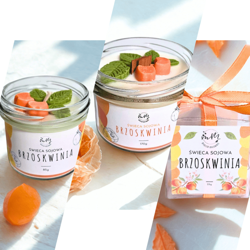 WIELKI POWRÓT! Świeca sojowa Brzoskwinia - 3 warianty