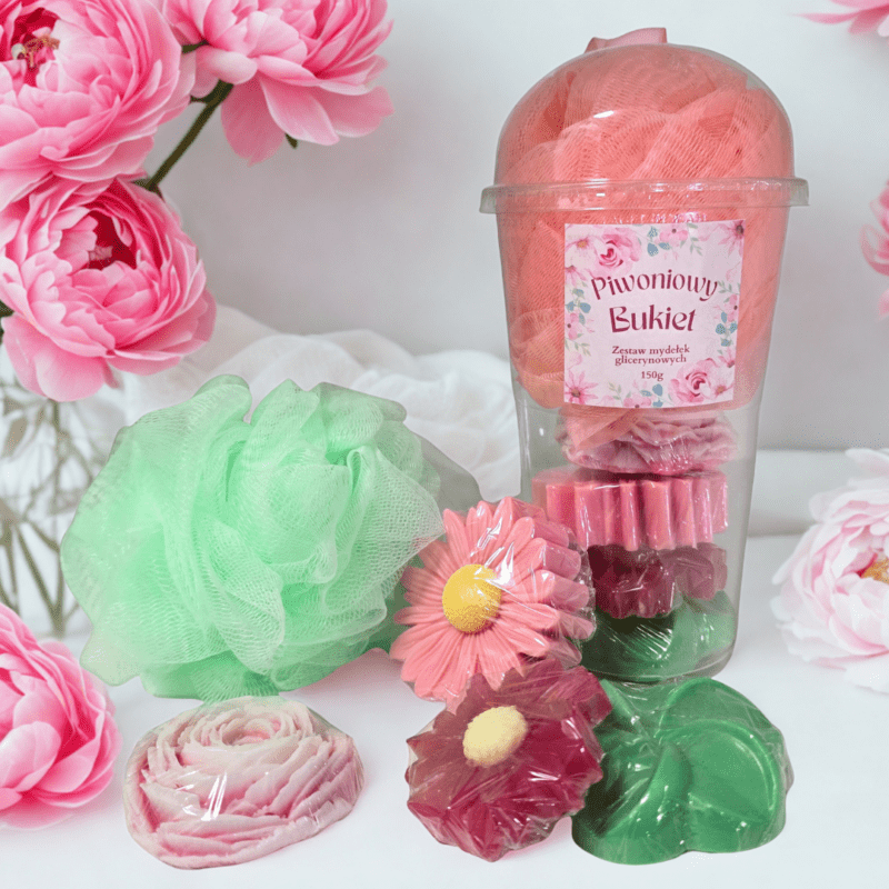 Zestaw mydełek glicerynowych Piwoniowy Bukiet 150g
